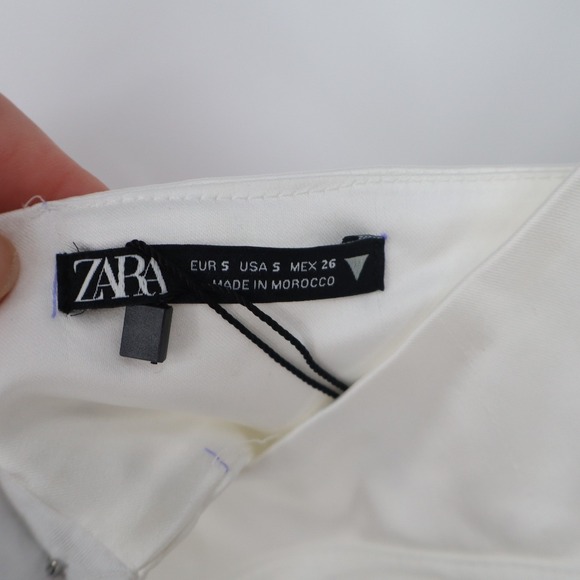 Zara Maxi Dress Womens Small White Sleeveless Cut-Out Back Spaghetti Straps - Picture 5 of 13